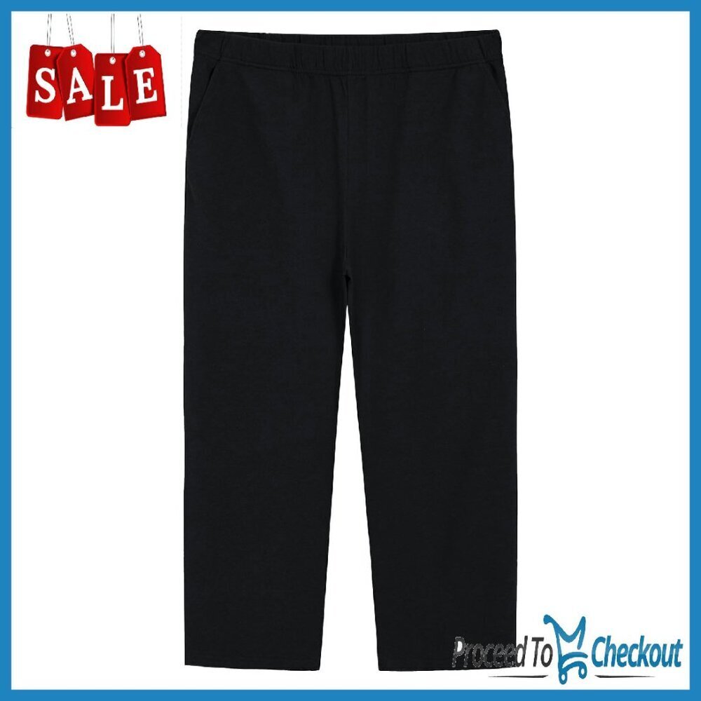 Plus Size Petite Cotton Pull On Pants with Pockets